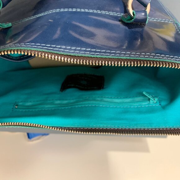 Gabs Blue Patent Leather Women's Designer Purse - Picture 2 of 8